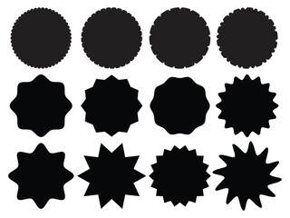 Wavy Edge Rectangle Shapes Icon Set