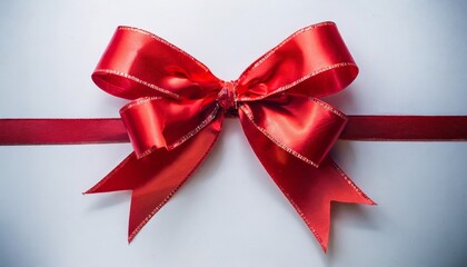 christmas bow red color on white background