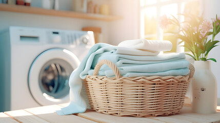 washing machine in a laundry basket