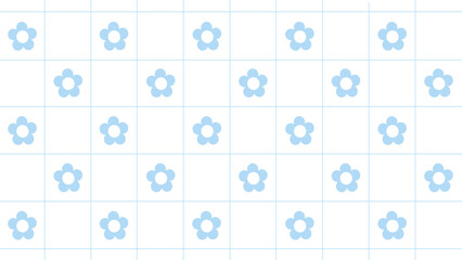 White background with blue flowers