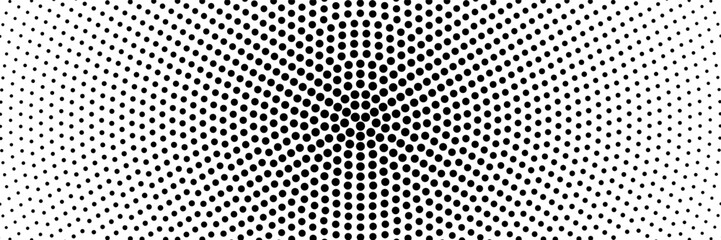 horizontal halftone of black spread circle design for pattern and background.