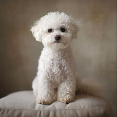 white bison frise puppy