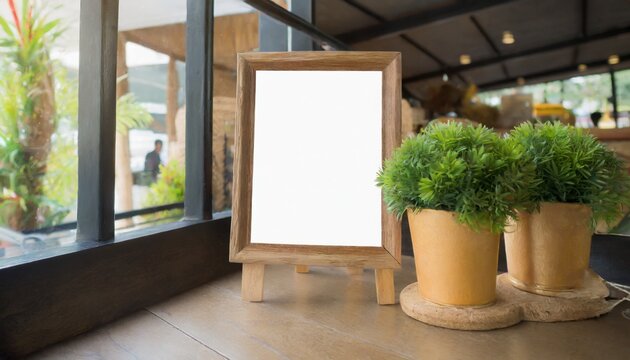 mockup image of blank billboard white screen posters for advertising blank photo frames display in coffee shop for your design