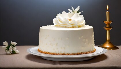 Obraz na płótnie Canvas white birthday cake profile