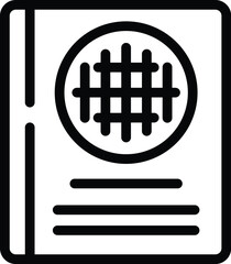 Travel passport icon outline vector. Slender card vacation. Baggage name
