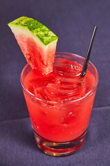 Vibrant Watermelon Cocktail with Fresh Garnish, Close-Up