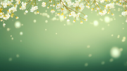 Obraz premium Spring season, vibrant green background