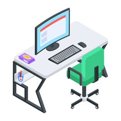 Office and Home Furniture Isometric