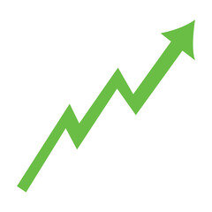 green arrow pointing up grow business financial profit graph. Vector illustration. Eps file 133.