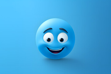 A calm light blue background embodying the 'Blue Monday' concept with the presence of a melancholic emoji.   Generative AI,
