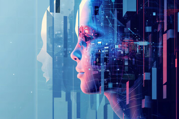 Futuristic AI Technology Concept. Generative AI