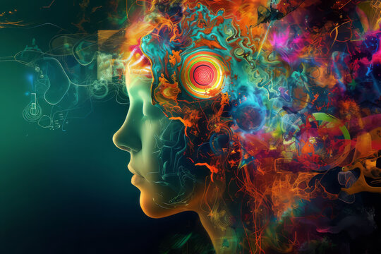 A visual representation of the intersection of human creativity and digital evolution through vivid surrealist elements.