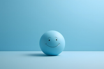 A serene light blue background conveying the 'Blue Monday' sentiment with a sad emoji.    Generative AI,