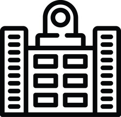 Culture center building icon outline vector. Surfboard design. City template