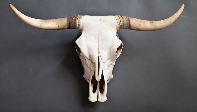 bull skull top view isolated