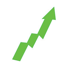 green curved graph with arrow moving up direction file type. Vector illustration. Eps file 138.