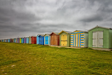 Fototapeta na wymiar Colorful beachhouses
