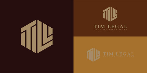 Abstract initial letter TL or LT logo in gold color isolated in multiple brown backgrounds applied for law firm company logo also suitable for the brands or companies have initial name LT or TL.