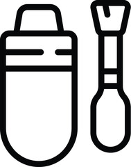Care face brush icon outline vector. Body lash. Tattoo face care