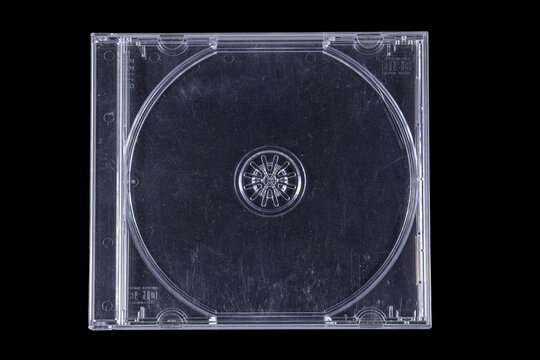 CD Disk Packaging Black Background