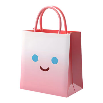 3D Rendering of a Colorful Shopping Bag on Transparent Background - Ai Generated