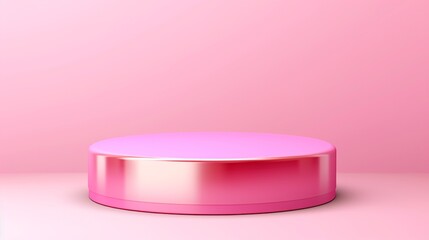 Abstract scene background. Cylinder podium on pink background. Product presentation, mock up, show cosmetic product, Podium, stage pedestal or platform