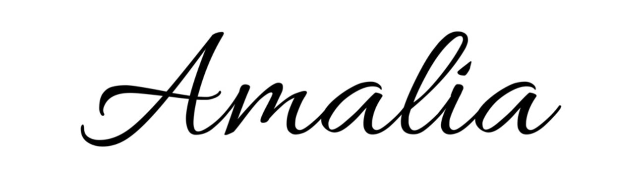 Amalia - black color - name written - ideal for websites,, presentations, greetings, banners, cards, books, t-shirt, sweatshirt, prints, cricut, silhouette, sublimation
