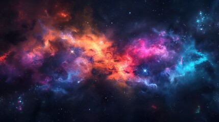 Fototapeta na wymiar colorful nebula, universe, seamless wallpaper