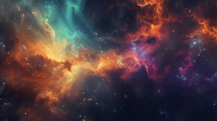 Fototapeta na wymiar colorful nebula, universe, seamless wallpaper