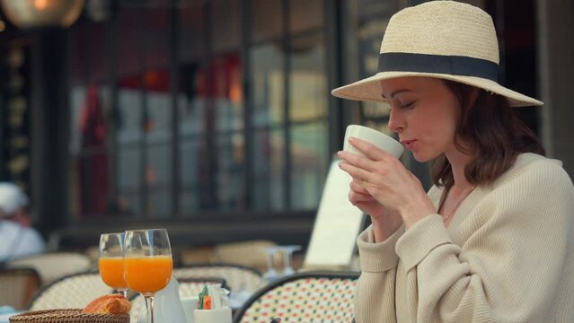 Sunny Cafe Terrace in Paris
