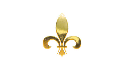 Fleur de lis symbol Gold icon cut out isolated on white background