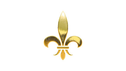 Fleur de lis symbol Gold icon cut out isolated on white background © Photoenthusiast82