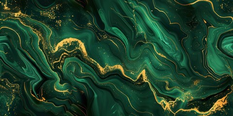 seamless pattern of golden marble and green emerald colors