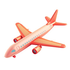 3d Cartoon Airplane vector illustration, Summer Journey, Time to Travel concept isolated on transparent background.