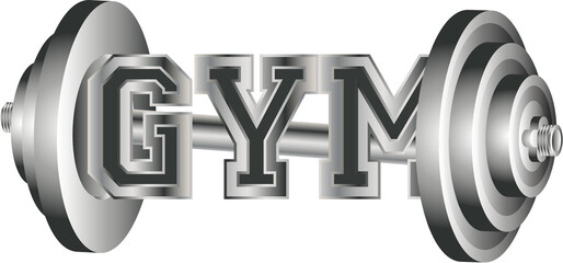Hantel Motiv für Fitness- und Bodybuilding- Hantel Typografie