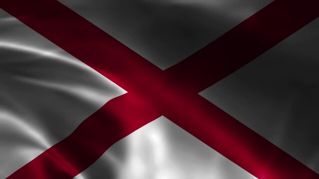 Alabama State Waving Flag. Flag of Alabama Waving Animation.
