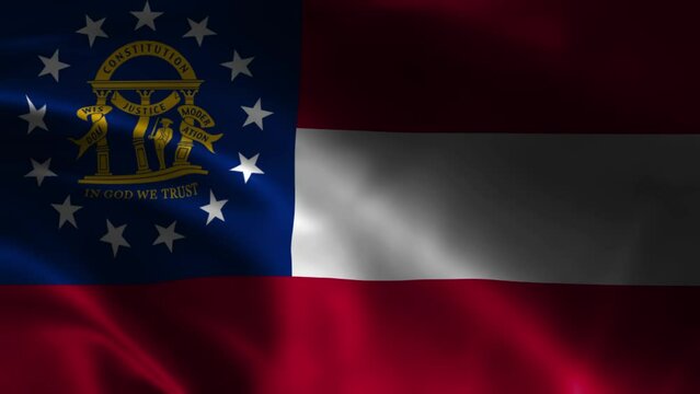 Georgia State Waving Flag. Flag of Georgia Waving Animation.