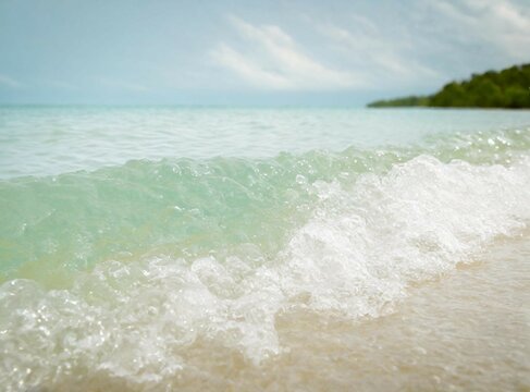 Tropical beach water with crystal clear water on beach background
