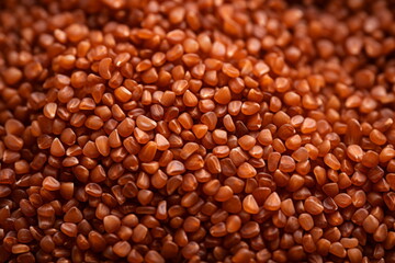 buckwheat groats, this close-up shot captures their earthy and bright tones, revealing the depth of their natural beauty