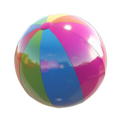 3D Render Colorful Inflatable Summer Ball isolated on transparent background