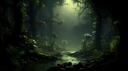 Forest background, vibrant trees