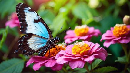 butterfly on the flower, Papilio demoleus is a common and widespread swallowtail butterfly. The butterfly is also known as the lime butterfly