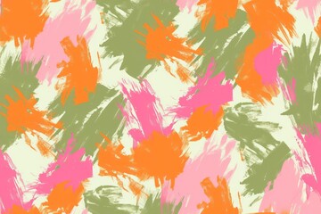 abstract green, pink, and orange color background. pattern design, brush ink style, clean, strong in harmony