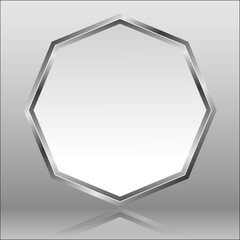 octagonal frame on gray glossy background - 729582171