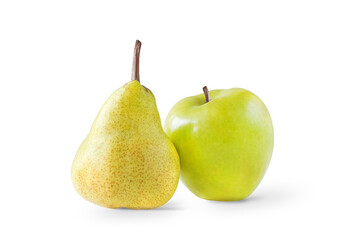 Green fruit isolated on white background