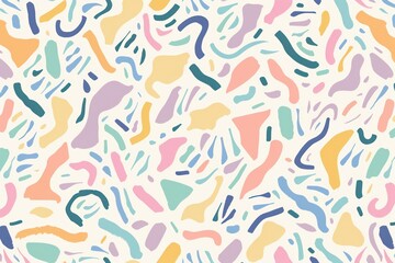 Obraz premium Pastel-colored hand-drawn patterns create a calming and random backdrop.