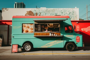 Exterior of a mexican food truck in los angeles