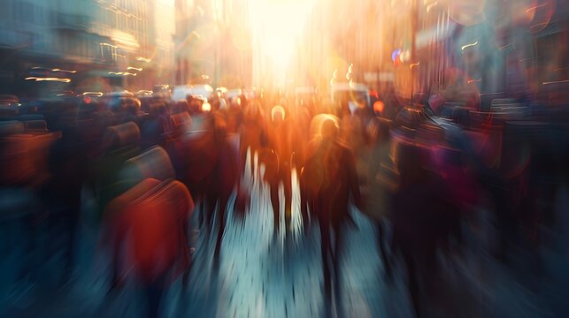Universal Anxiety: Blurred Faces in a Faceless Crowd