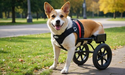 Paws of Triumph: Disabled Dog Radiates Joy in Park Mobility