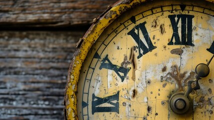 Relentless Time: Weathered Clock Face Adding Pressure on Anxiety Sufferers
